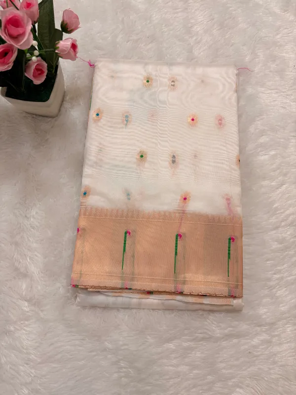 Off_White_Soft_Organza_Silk_Saree_With_Munia_Paithani_Border_(SQ1012-04_)