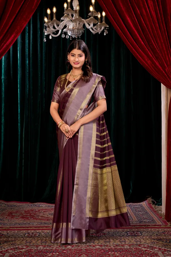 Banarasi_Katan_Silk_Saree_With_Gold_Zari_Stripes_&_Mauve_Border_-_SQ1027