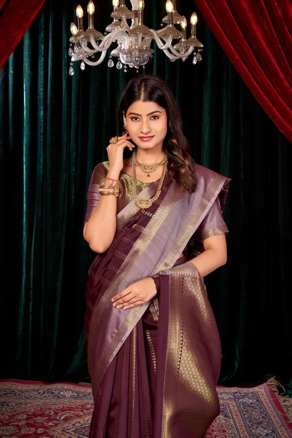 Banarasi_Katan_Silk_Saree_With_Gold_Zari_Stripes_&_Mauve_Border_-_SQ1027
