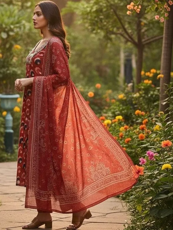 Maroon_Ethnic_Printed_Kurta_Set_With_Dupatta_For_Women