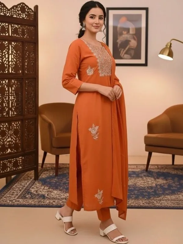 Orange_Embroidered_Georgette_Salwar_Suit_Set_With_Dupatta_For_Women