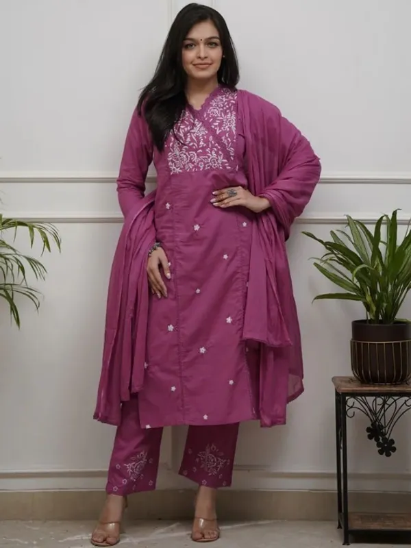 Purple_Embroidered_Kurta_Set_With_Dupatta_For_Women