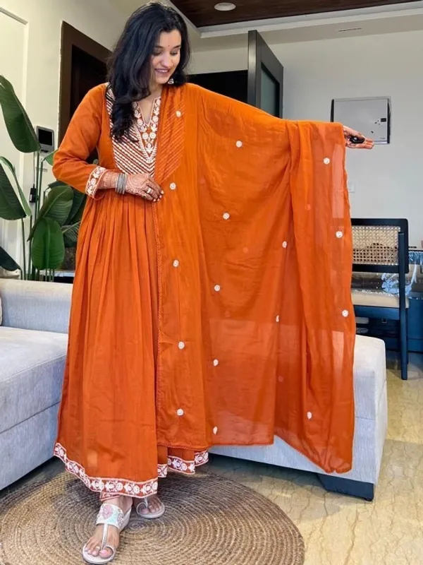 Orange_Anarkali_Suit_Set_With_Gota_Patti_Work_And_Dupatta_For_Women
