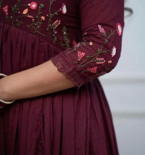 Wine_Embroidered_Anarkali_Suit_Set_With_Dupatta_For_Women