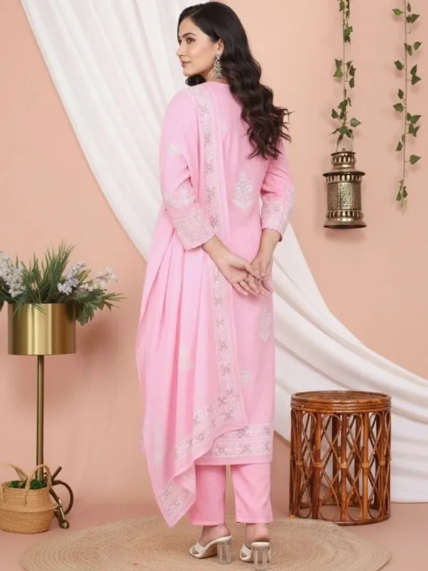 Pink_Embroidered_Chikankari_Kurta_Set_With_Dupatta_For_Women