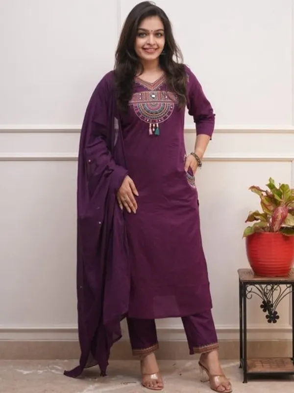 Purple_Embroidered_Ethnic_Cotton_Kurta_Set_With_Dupatta_For_Women