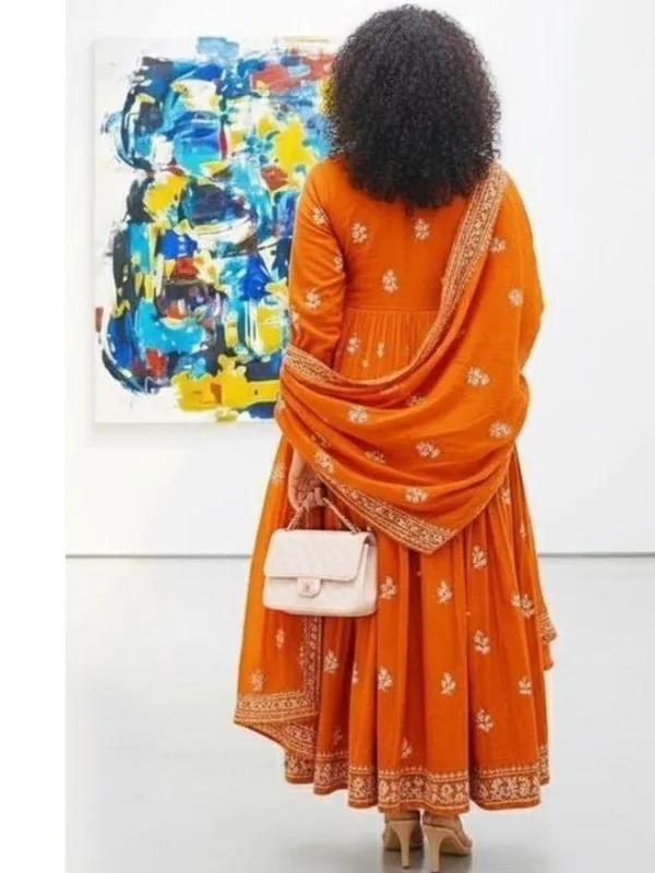 Orange_Embroidered_Anarkali_Kurta_Set_With_Dupatta_For_Women