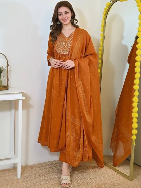Orange_Embroidered_Anarkali_Suit_Set_With_Dupatta_For_Women