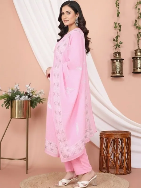 Pink_Embroidered_Chikankari_Kurta_Set_With_Dupatta_For_Women
