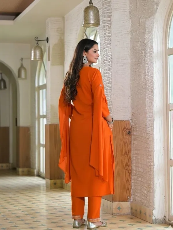 Orange_Embroidered_Kurta_Set_With_Dupatta_For_Women
