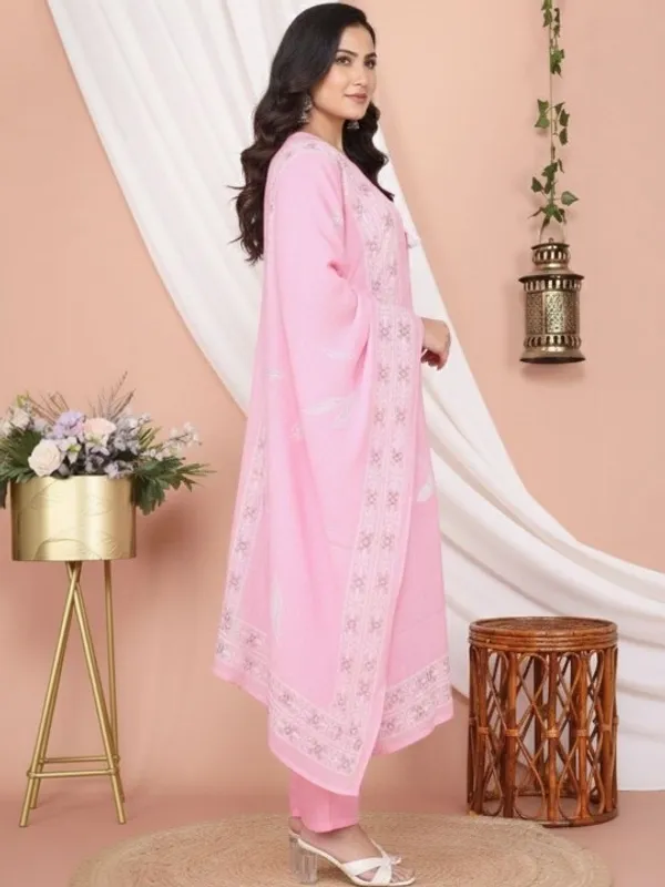 Pink_Embroidered_Chikankari_Kurta_Set_With_Dupatta_For_Women