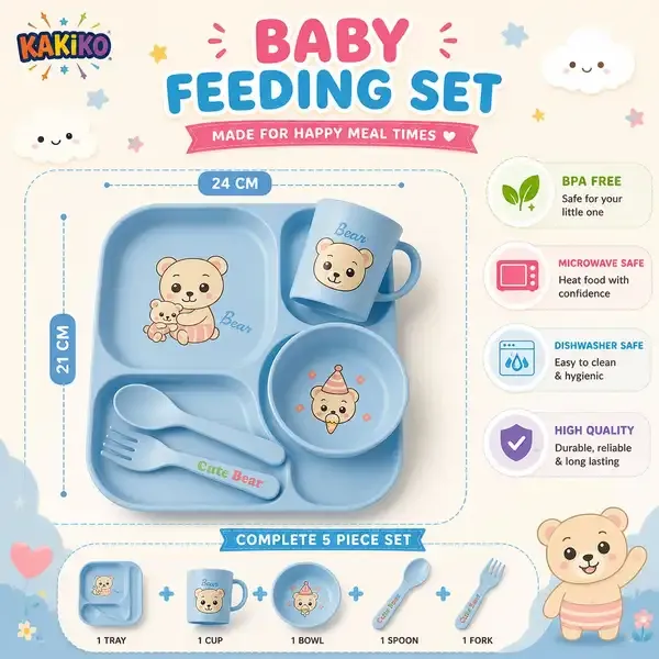 Pack_of_2_Feeding_Set_Cute_Bear_Baby_Feeding_Set_5_Piece_Dinnerware_With_Plate_Bowl_Cup_Spoon_Fork_Lightweight_Durable_Safe_For_Kids