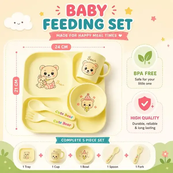 Pack_of_2_Feeding_Set_Cute_Bear_Baby_Feeding_Set_5_Piece_Dinnerware_With_Plate_Bowl_Cup_Spoon_Fork_Lightweight_Durable_Safe_For_Kids