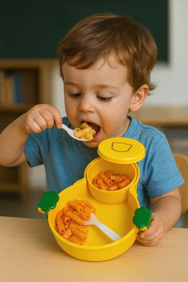 White_And_Yellow_Clown_Shape_Lunch_Box_For_Toddlers_Kids