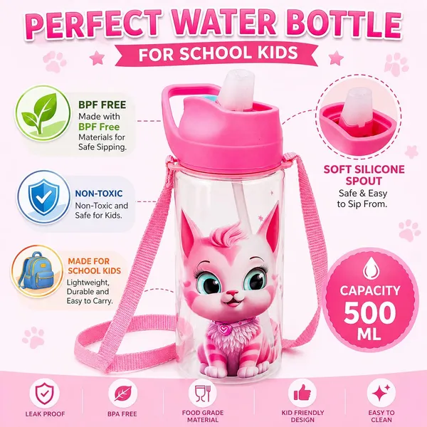 Cute_Cat_Kids_Water_Bottle_500_ML_–_BPA_Free,_Non-Toxic,_Leakproof_with_Silicone_Spout_&_Straw,_Adjustable_Strap,_Easy_Grip,_School_Water_Bottle_for_Girls_&_Boys