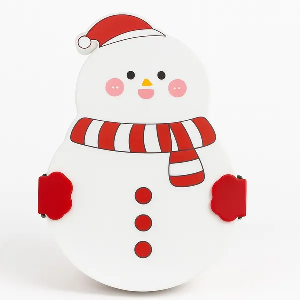 White_Snowman_Tiffin_Box_With_Spoon_Leak_Resistant_Lightweight