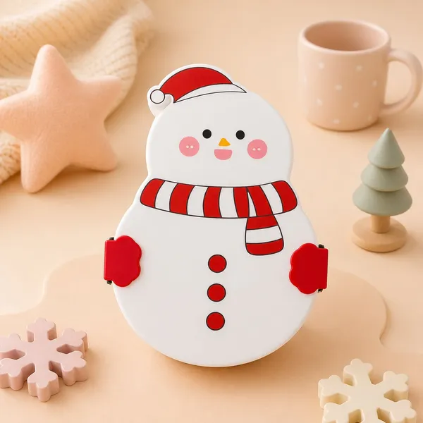 White_Snowman_Tiffin_Box_With_Spoon_Leak_Resistant_Lightweight
