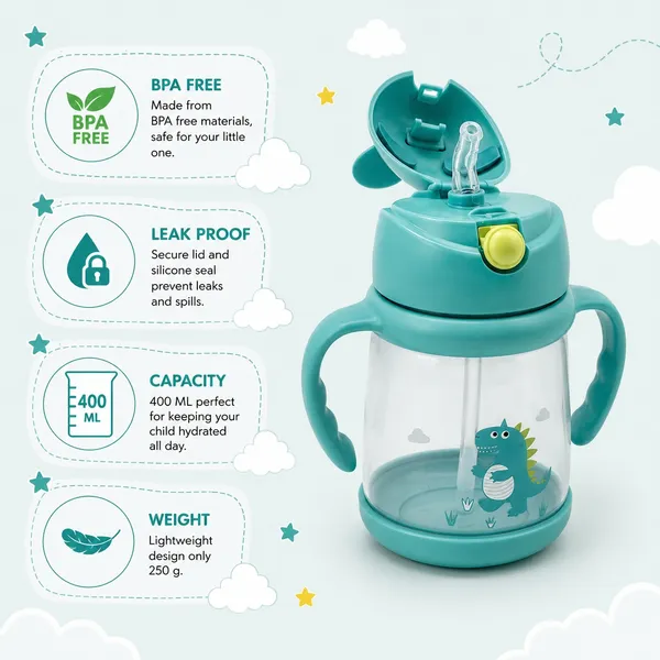 KAKIKO™_Bunny_Sipper_Bottle_for_Kids_&_Toddlers_|_400ml_BPA_Free_Leak-Proof_Water_Bottle_with_Soft_Silicone_Straw,_Click-to-Lock_Lid,_Dual_Easy-Grip_Handles_|_Lightweight_Training_Cup_for_Boys_&_Girls