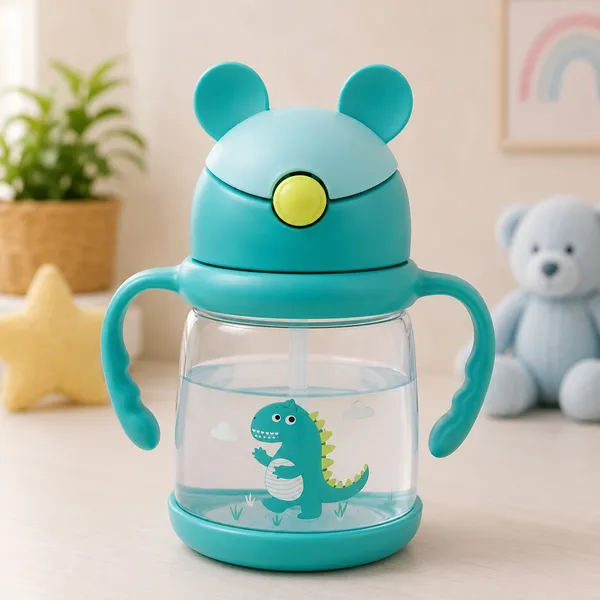 KAKIKO™_Bunny_Sipper_Bottle_for_Kids_&_Toddlers_|_400ml_BPA_Free_Leak-Proof_Water_Bottle_with_Soft_Silicone_Straw,_Click-to-Lock_Lid,_Dual_Easy-Grip_Handles_|_Lightweight_Training_Cup_for_Boys_&_Girls