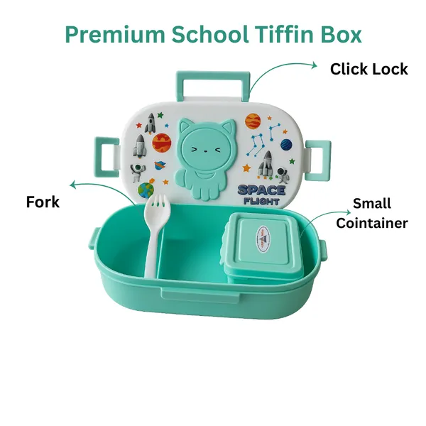 Green_3_In_1_Compartment_Lunch_Box_With_Fork