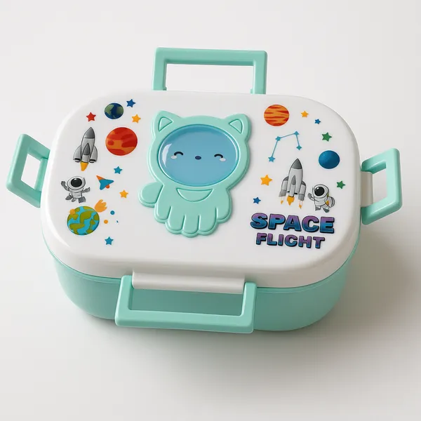 Green_3_In_1_Compartment_Lunch_Box_With_Fork