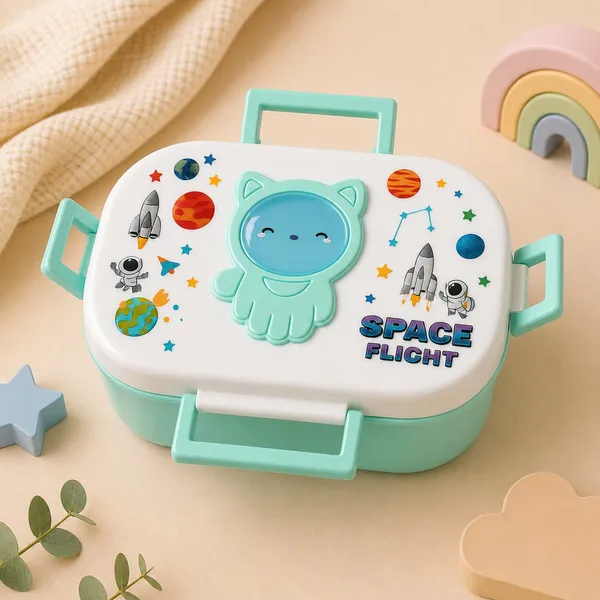 Green_3_In_1_Compartment_Lunch_Box_With_Fork