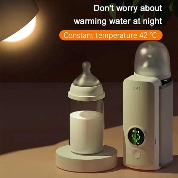White_Portable_Usb_Baby_Bottle_Warmer_With_Digital_Temperature_Display