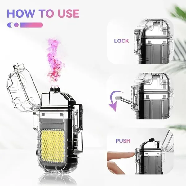 Black_And_Yellow_Waterproof_Usb_Type_C_Rechargeable_Electric_Arc_Lighter_Zinc_Alloy_Windproof_Flameless_Lighter