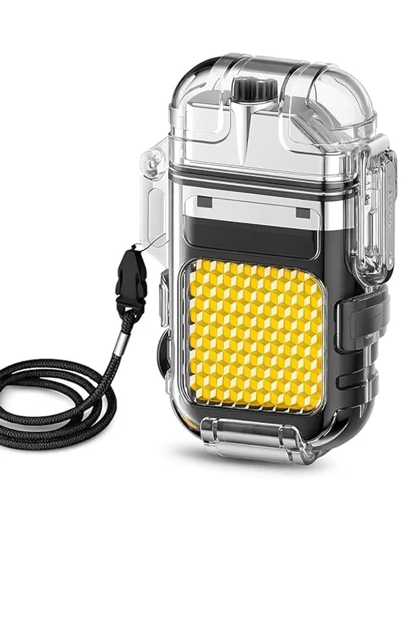 Black_And_Yellow_Waterproof_Usb_Type_C_Rechargeable_Electric_Arc_Lighter_Zinc_Alloy_Windproof_Flameless_Lighter