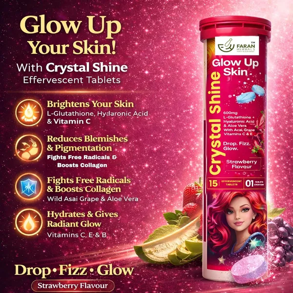 Crystal_Shine_Effervescent_Tablets_With_600Mg_L_Glutathione_Vitamin_C_Hyaluronic_Acid_Vitamin_E_Aloe_Vera_Acai_Grape_Seed_Extract_Strawberry_Flavour_15_Tablets