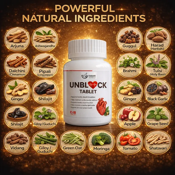 Faran_Herbals_Unblock_Tablet,_Heart_Health_Support_Supplement_with_Arjuna,_Ashwagandha,_Guggul,_Herbal_Formula_for_Blood_Circulation_&_Cardiovascular_Wellness,_60_Tablets