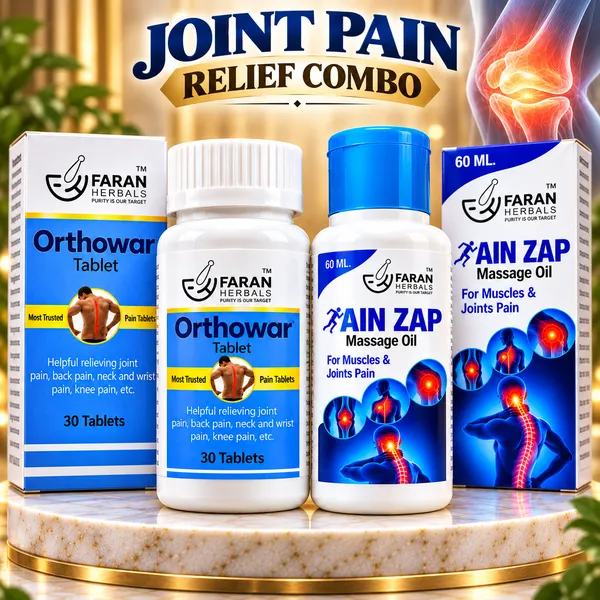 Faran_Herbals_Joint_Pain_Relief_Combo_–_Orthowar_Tablets_(30_Tablets)_+_Pain_Zap_Massage_Oil_(60ml)_|_Ayurvedic_Support_for_Joint,_Back,_Knee_&_Muscle_Pain