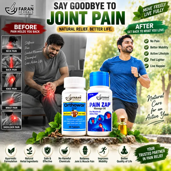 Faran_Herbals_Joint_Pain_Relief_Combo_–_Orthowar_Tablets_(30_Tablets)_+_Pain_Zap_Massage_Oil_(60ml)_|_Ayurvedic_Support_for_Joint,_Back,_Knee_&_Muscle_Pain