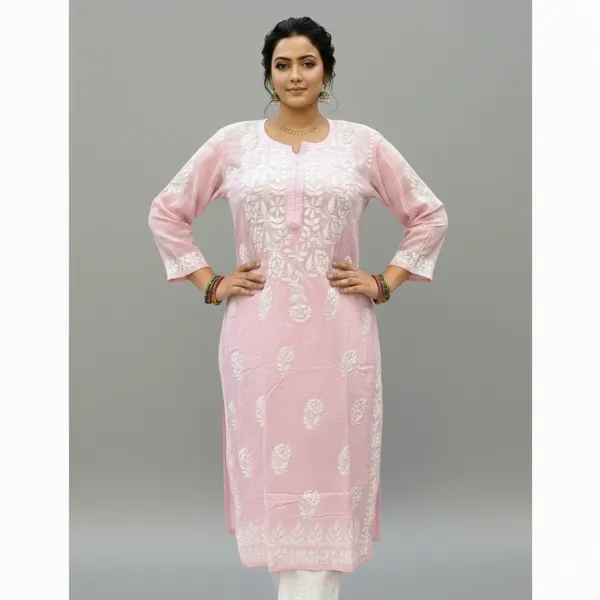 Noor-e-Awadh_Gulaabi_Pure_Modal_Kurti