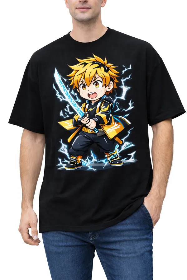 Black_Pure_Cotton_Round_Neck_Graphic_Print_And_Cartoon_T_Shirt_For_Men