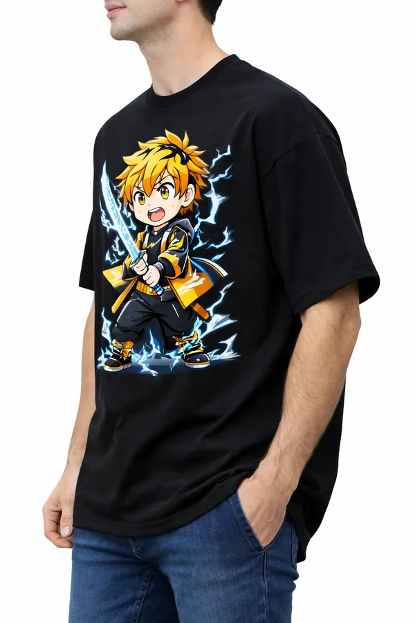 Black_Pure_Cotton_Round_Neck_Graphic_Print_And_Cartoon_T_Shirt_For_Men