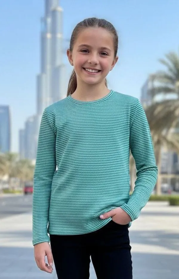 Sky_Blue_Pure_Cotton_Round_Neck_Self_Design_T_Shirt_For_Boys_&_Girls