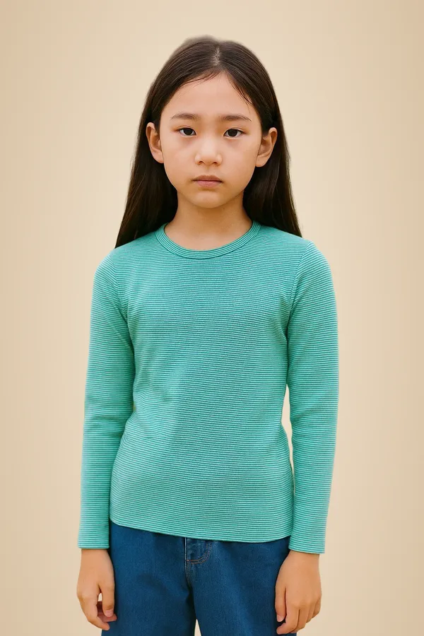 Sky_Blue_Pure_Cotton_Round_Neck_Self_Design_T_Shirt_For_Boys_&_Girls