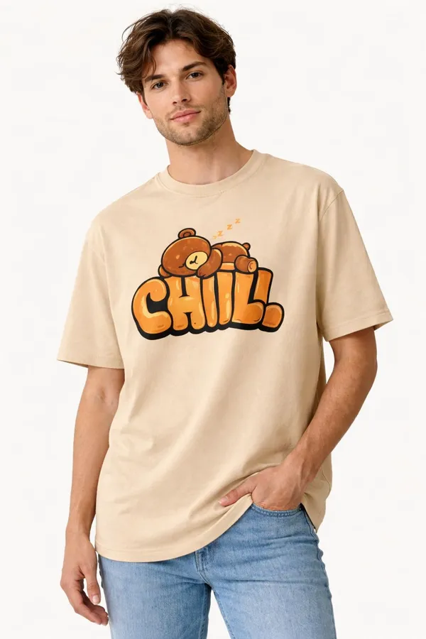 Beige_Cotton_Blend_Round_Neck_Graphic_Print_And_Typography_T_Shirt_For_Men