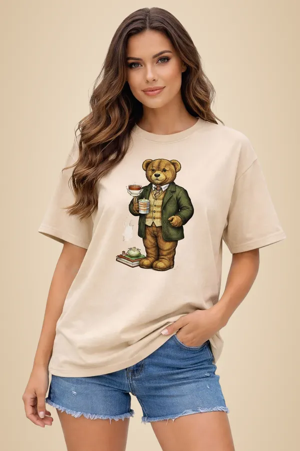 Beige_Pure_Cotton_Round_Neck_Graphic_Print_And_Animal_Print_And_Cartoon_T_Shirt_For_Women