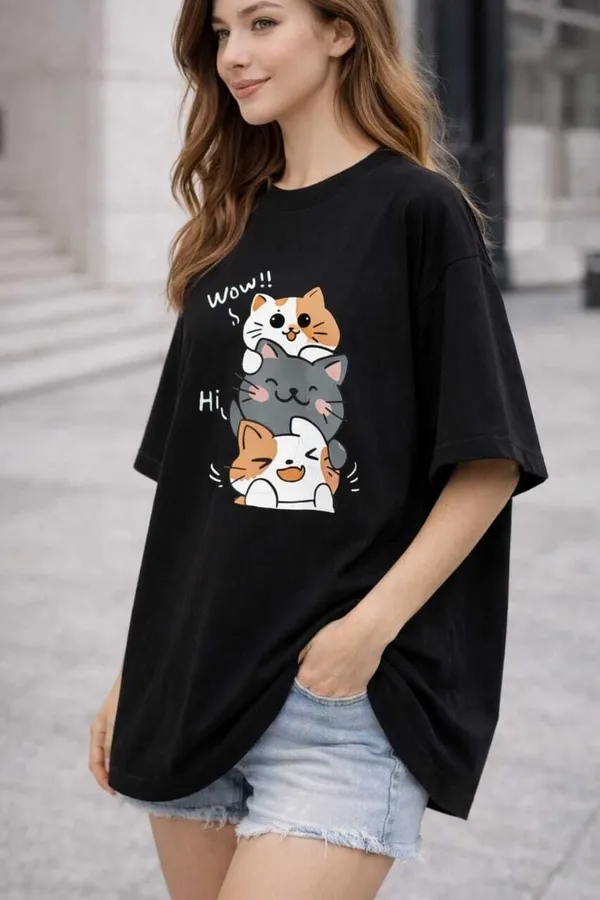 Black_Pure_Cotton_Round_Neck_Graphic_Print_And_Typography_And_Cartoon_T_Shirt_For_Women