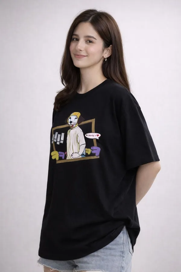 Black_Pure_Cotton_Round_Neck_Graphic_Print_T_Shirt_For_Women