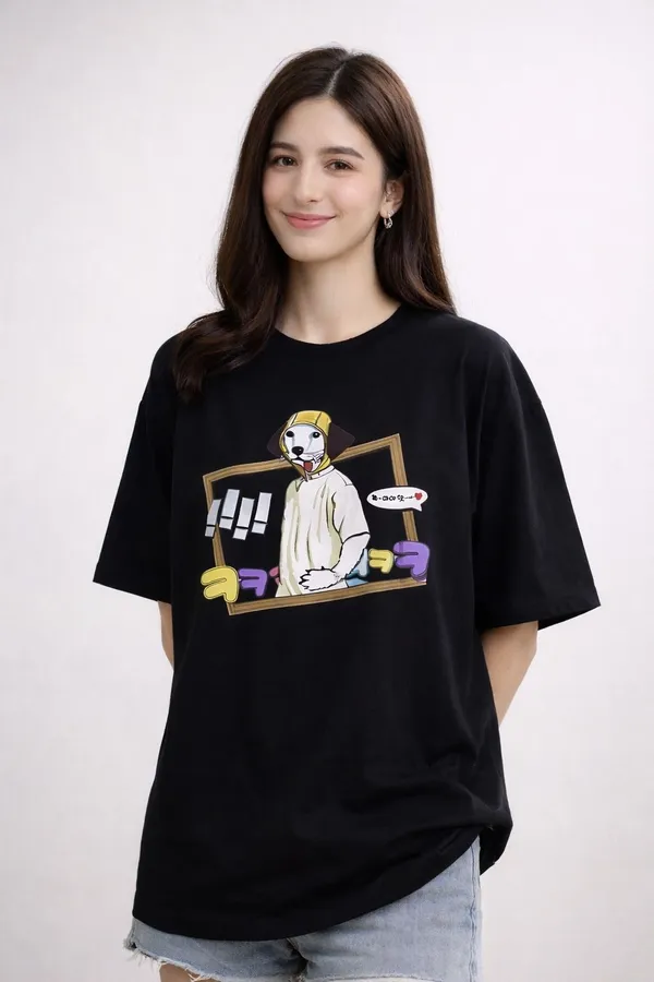 Black_Pure_Cotton_Round_Neck_Graphic_Print_T_Shirt_For_Women