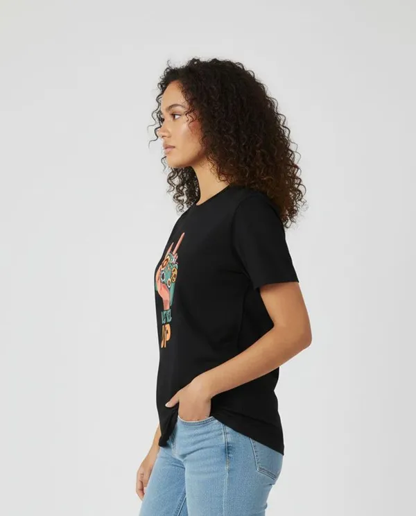 Black_Polycotton_Round_Neck_Graphic_Print_T_Shirt_For_Women