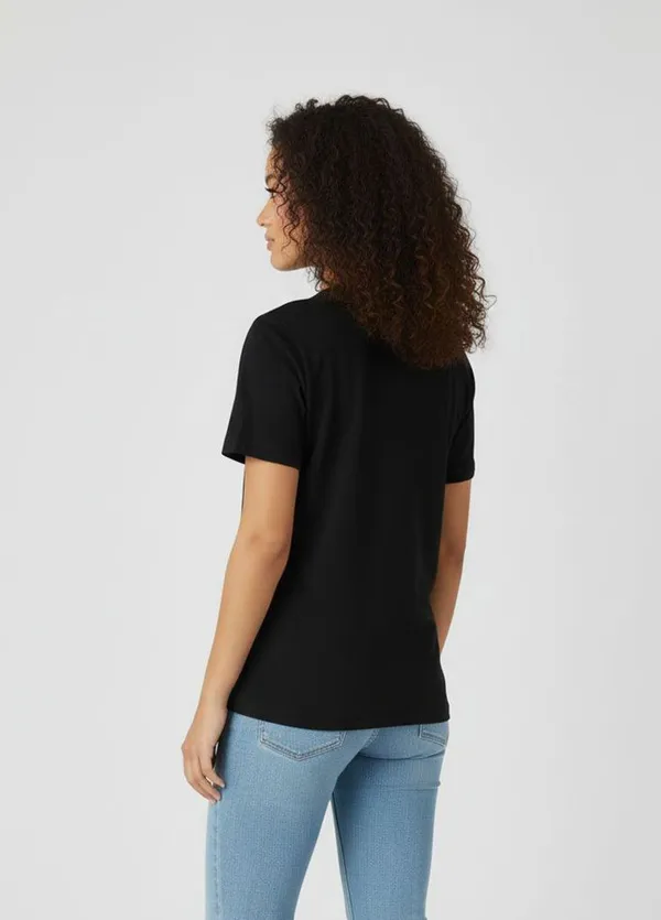 Black_Polycotton_Round_Neck_Graphic_Print_T_Shirt_For_Women
