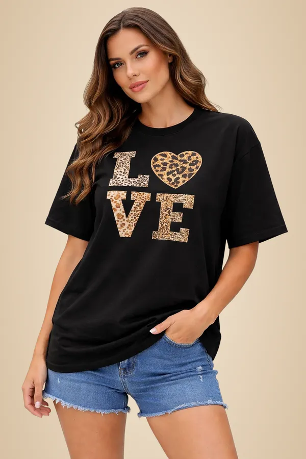 Black_Pure_Cotton_Round_Neck_Graphic_Print_And_Animal_Print_And_Typography_T_Shirt_For_Women