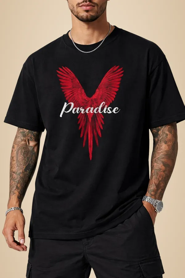 Black_Pure_Cotton_Round_Neck_Graphic_Print_And_Typography_T_Shirt_For_Men