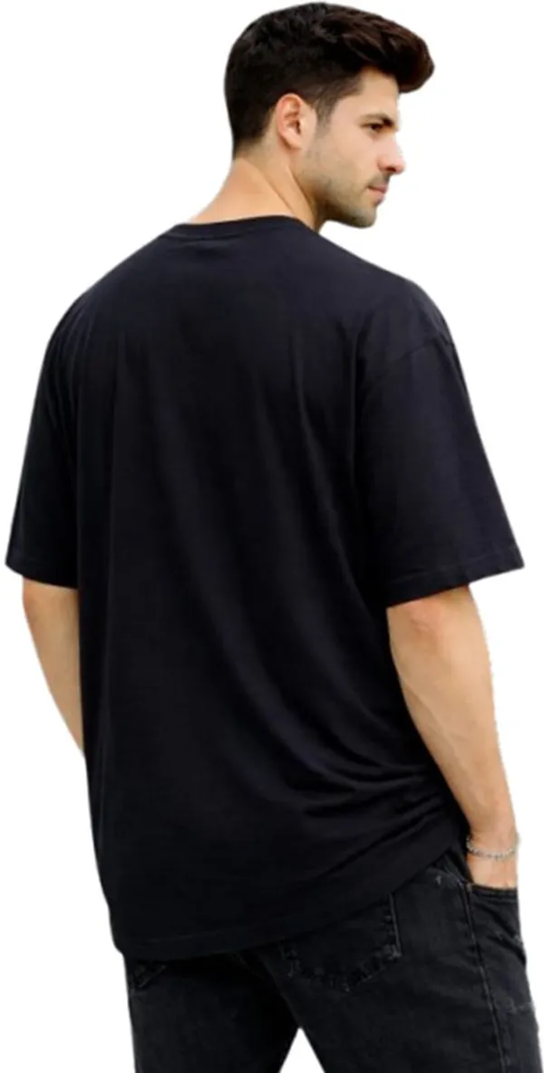Black_Cotton_Round_Neck_Graphic_Print_And_Animal_Print_And_Abstract_And_Diamante_Print_T_Shirt_For_Men