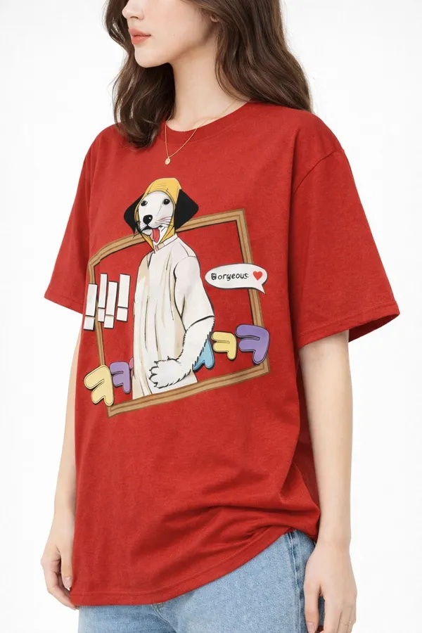 Red_Pure_Cotton_Round_Neck_Graphic_Print_T_Shirt_For_Women