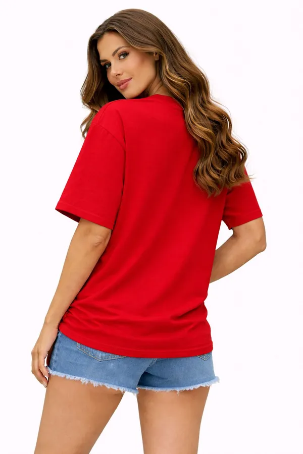 Red_Pure_Cotton_Round_Neck_Graphic_Print_And_Animal_Print_And_Typography_T_Shirt_For_Women